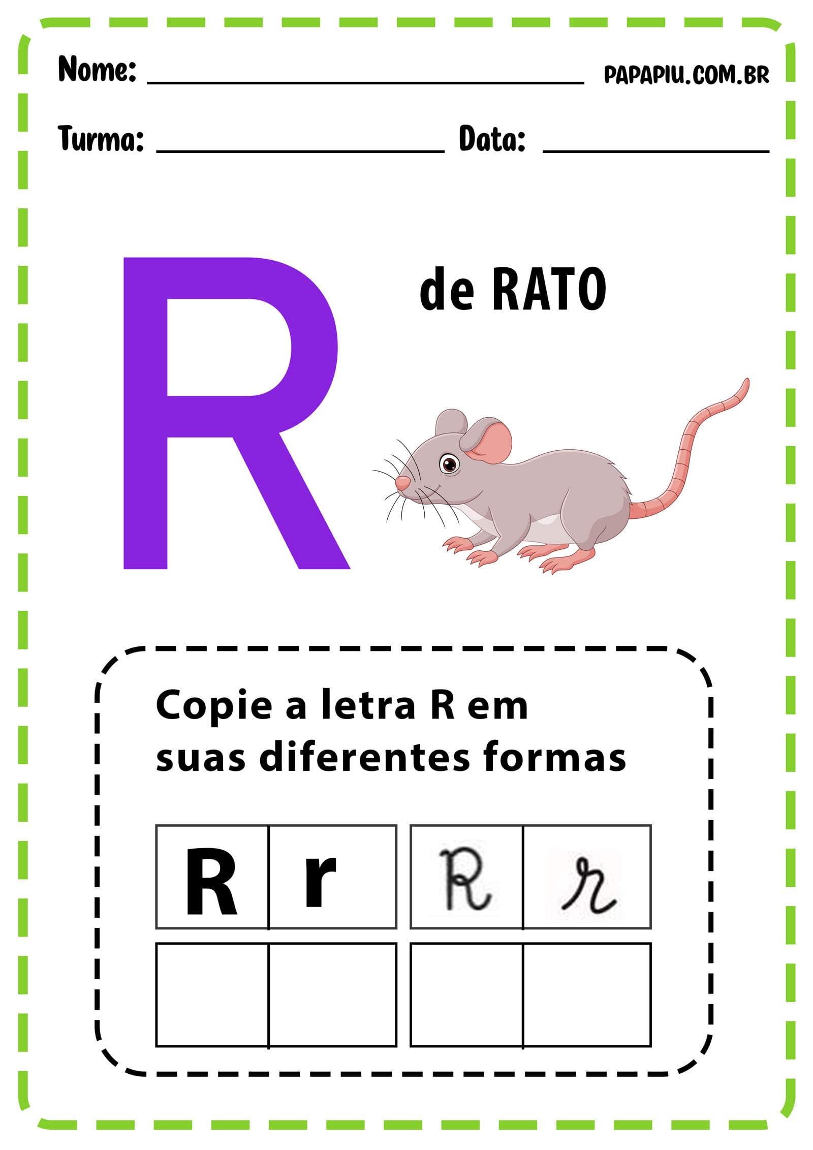 Atividade com a letra R