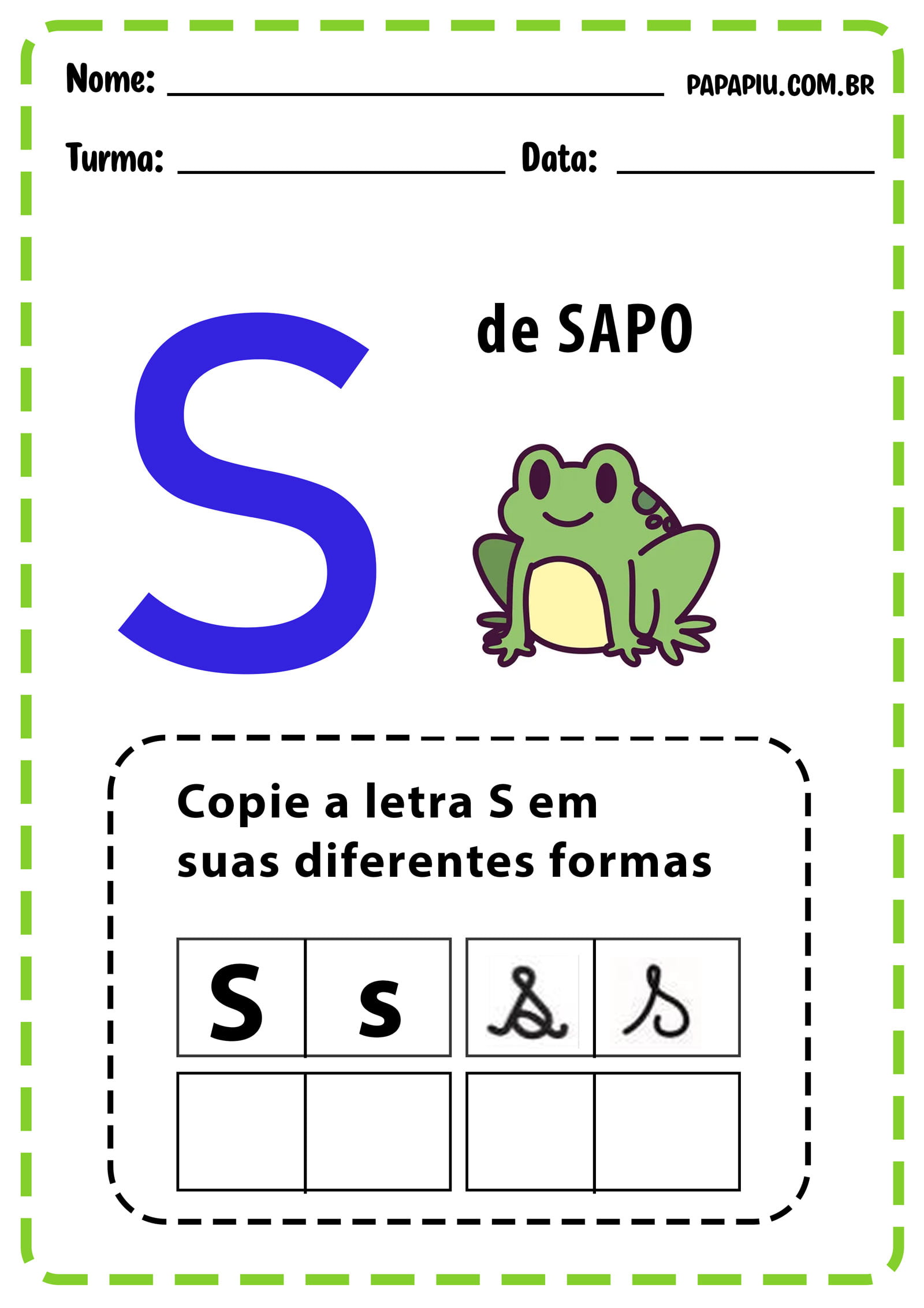 Atividades com a letra S